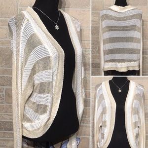 Charlotte Russe - Sz S - cute gold cream cardigan